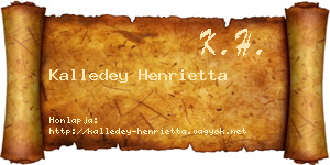 Kalledey Henrietta névjegykártya