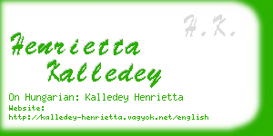 henrietta kalledey business card